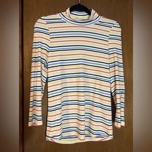 Vintage Free People Colorful Long-Sleeve Turtleneck